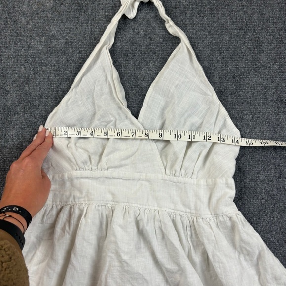 AMERICAN EAGLE Women’s Halter White Midi Summer Dress with Pockets size: Medium - Picture 8 of 10